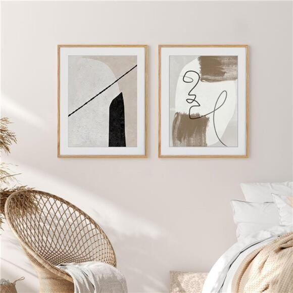 18x24 Picture Frames, Oak Wood 18 x 24 Poster Frames Set of 2, 18x24 Frame - Picture 2 of 6